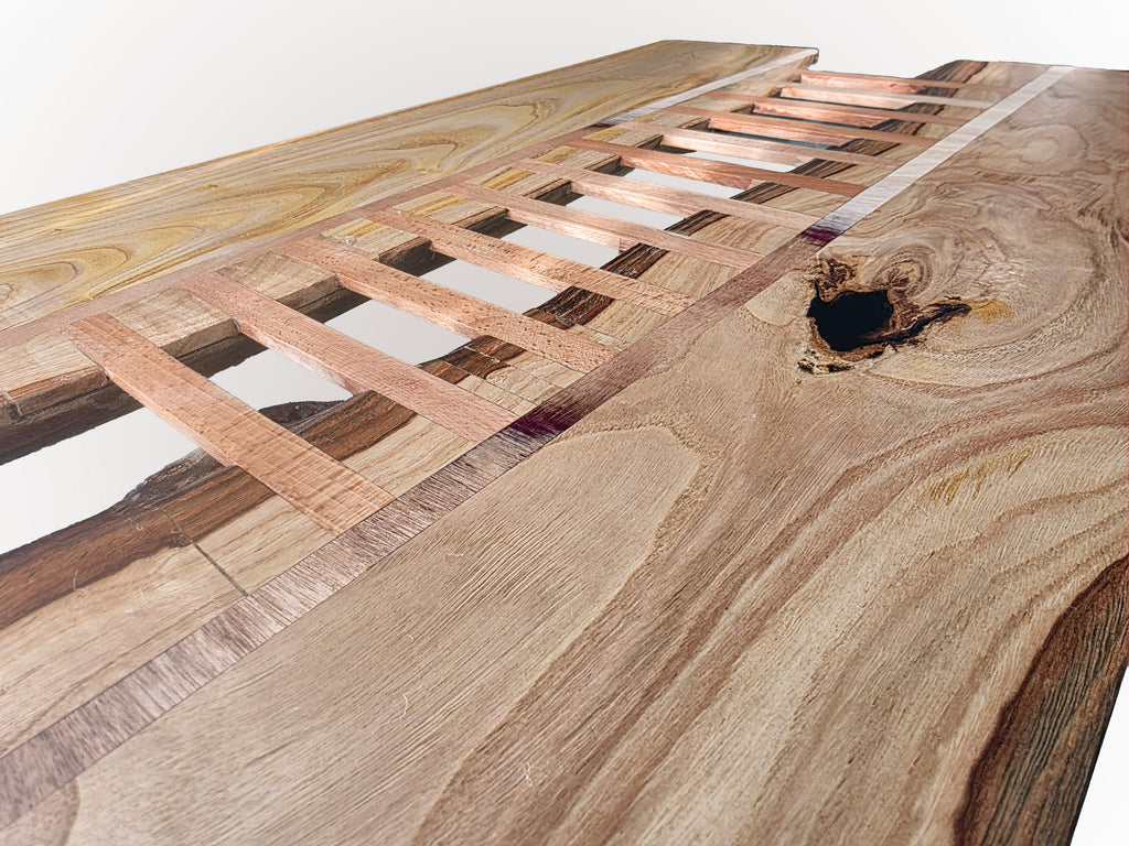 ''FRATTURA'' — Piano in legno massello di Castagno europeo per tavoli da salotto